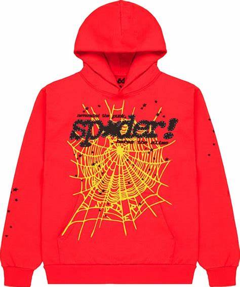 Sp5der Hoodie Orange and Black v2